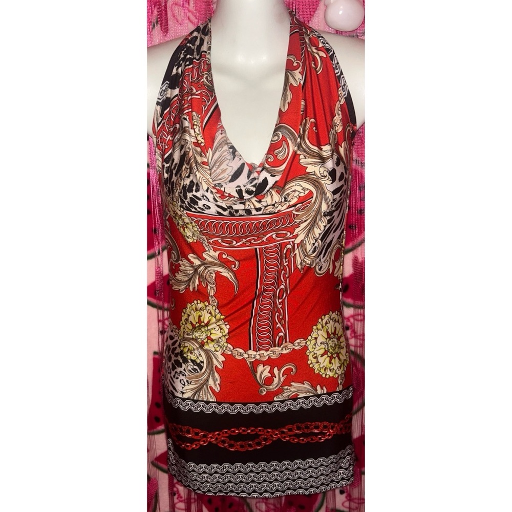 Arden B Backless Patterned Dress - image 1